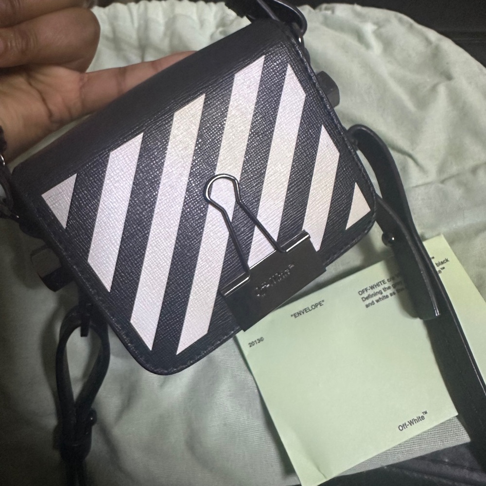 OFF-WHITE diagonal baby flap bag